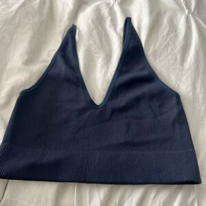 💙 Garage Ribbed Deep V Bralette Tank-medium